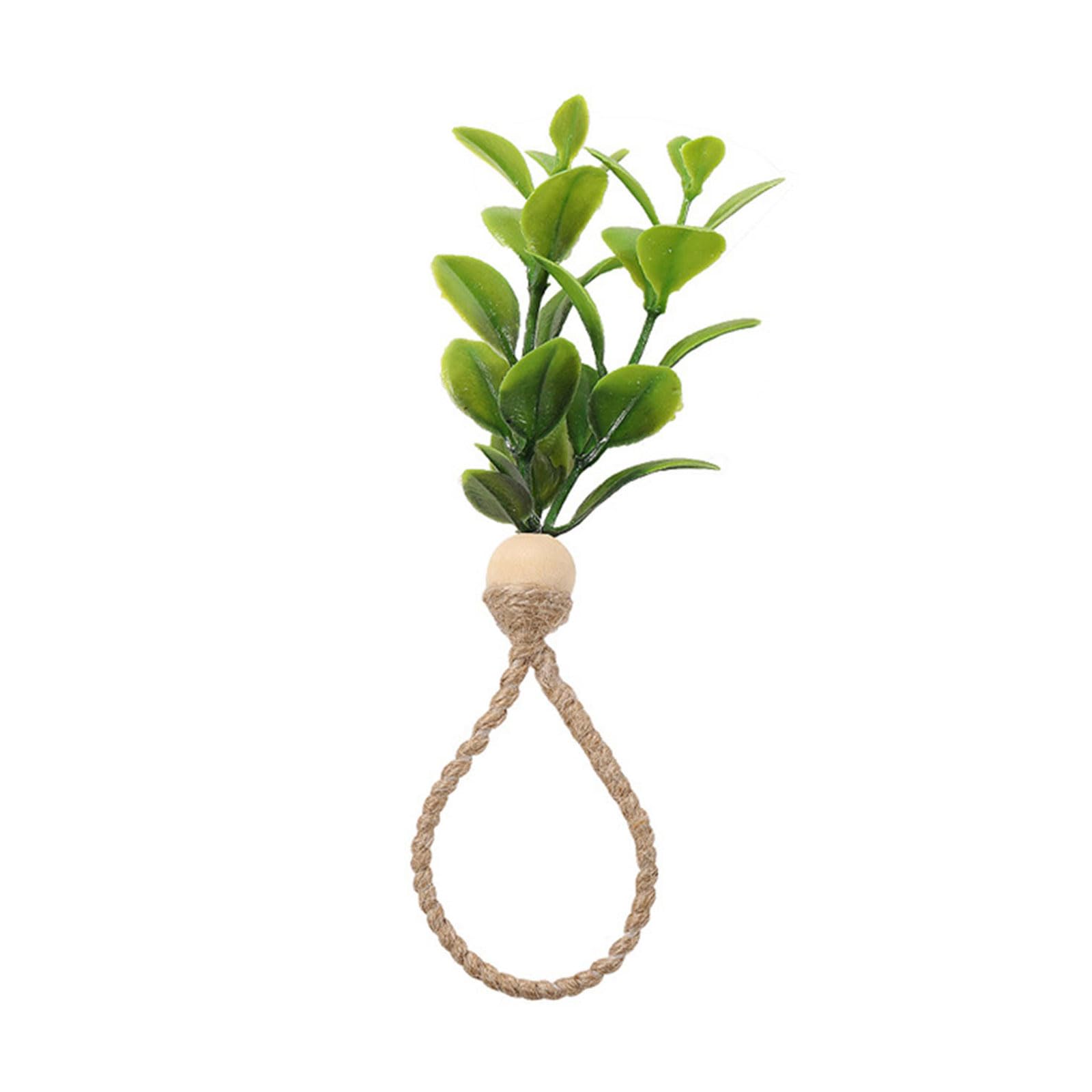 MICFENY 6Pcs Artificial Green Napkin Rings Party Serviettes Buckles Napkin Holder Simple Wedding Table Decoration for Daily