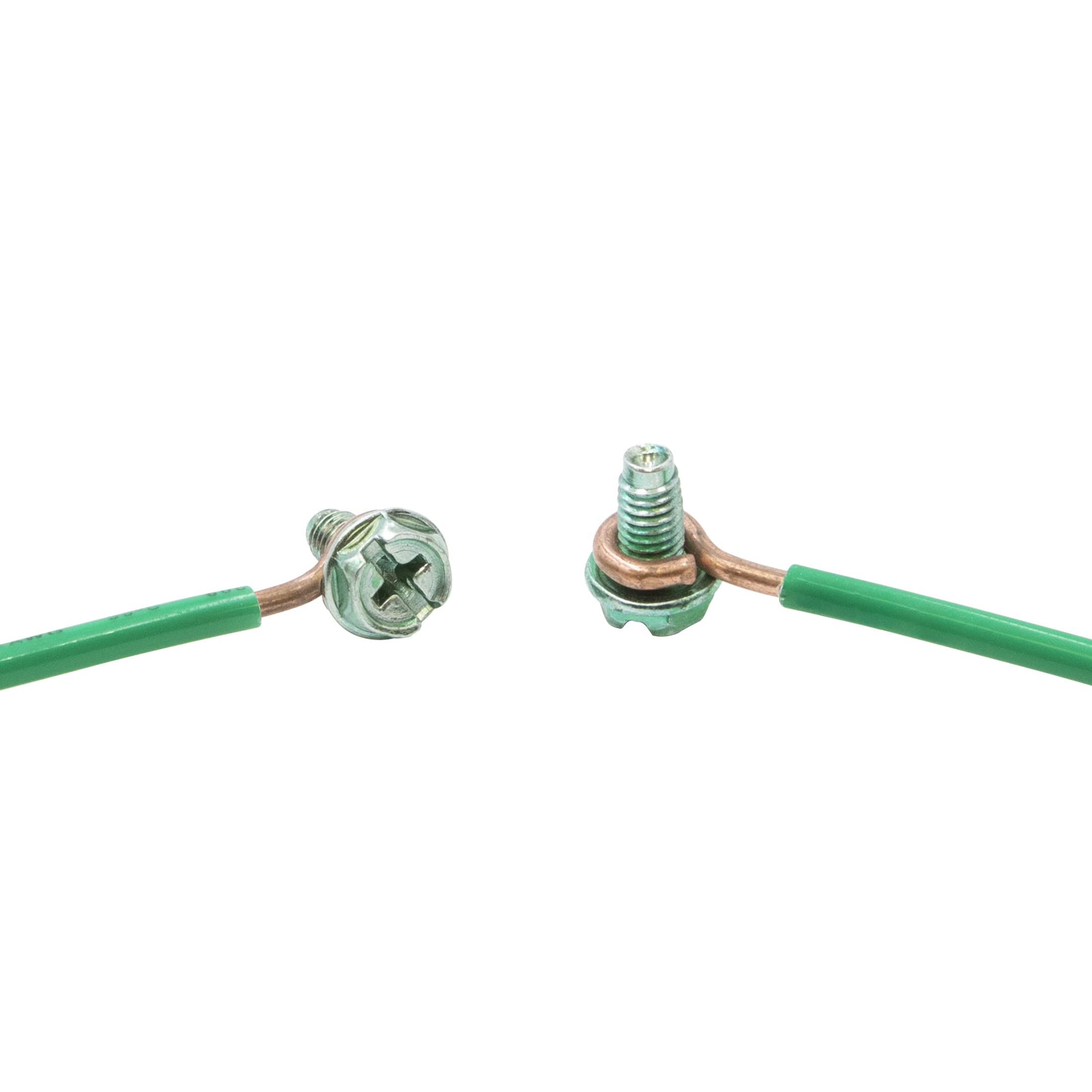 Maxxima 8 pulgadas. 12 AWG 1 cable sólido pelado a tierra coletas con tornillos, verde (paquete de 100)