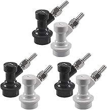 PERA Beer Kegging Tools Ball Lock Disconnects Set Include Ball Lock Gas Disconnect Ball Lock Liquid Disconnect Swivel Nuts Hose Clamps for Homebrewing and Wine Making