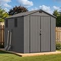 Devoko 6x8 FT Plastic Outdoor Storage Shed with Floor, Resin Garden Shed