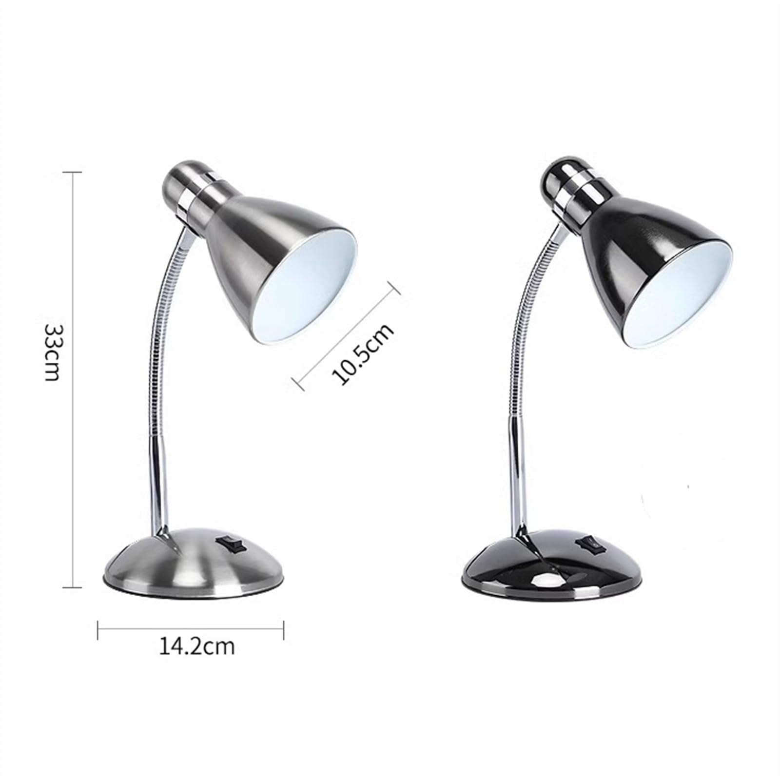 Lampade da tavolo Lampada da scrivania a LED, Lampada da scrivania flessibile a collo di cigno in acciaio inossidabile, Luce da lettura dimmerabile con 3 modalità di illuminazione, Protezione for gli