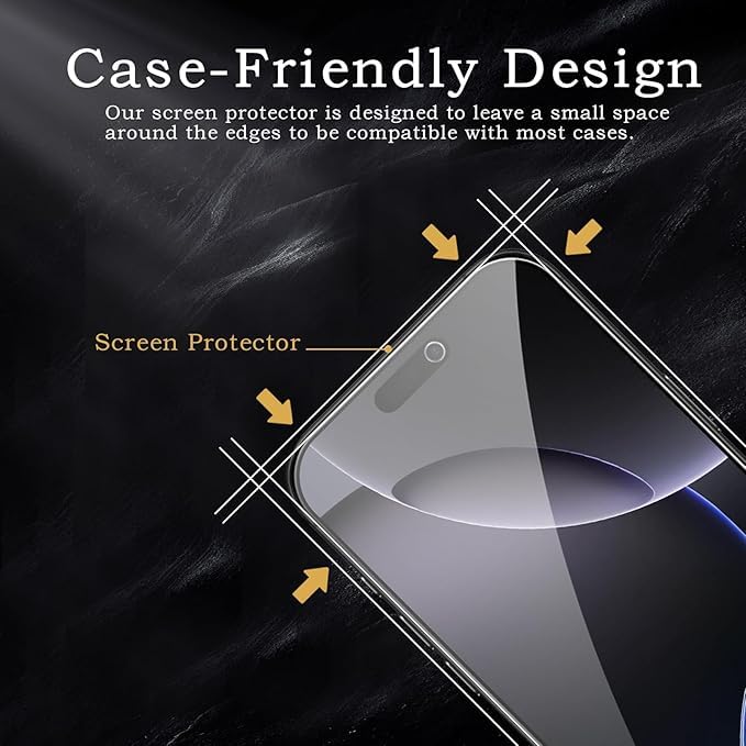 Image of [ 2+2 Pack Privacy Screen Protecor for iPhone 17 Pro Anti-Spy Shatterproof Tempered Glass with Camera Lens Tempered Glass 9H Hardness Bubble Free Anti-Glare Case Friendly