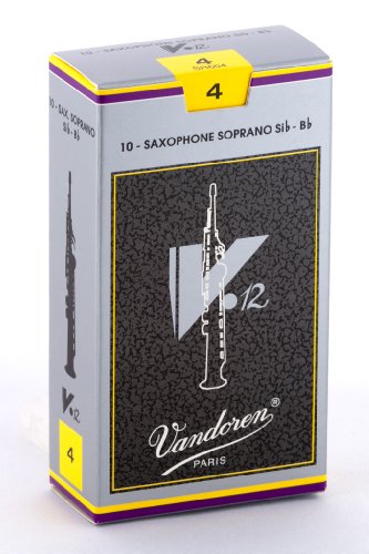 Vandoren V12 Soprano saxophone reeds, box of 10 - Strength 4, WOOD