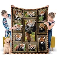 Red Panda Blanket for Girls Boys Kids Silky Soft Plush Throw Blanket for Couch Bed Sofa, Cute Small Cozy Fleece Warm Baby Toddler Blankets for Daycare Preschool Naptime, 40x50 Inch