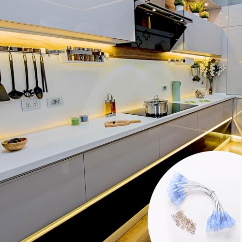 Image of Yescom 10 Sets of LED Strip Connectors 2 to 1 Wire Splice Connector 1ft Extension Cord Cable for BiLume 2700K Sunset Glow Warm White AC110-120V LED Neon Rope Lights