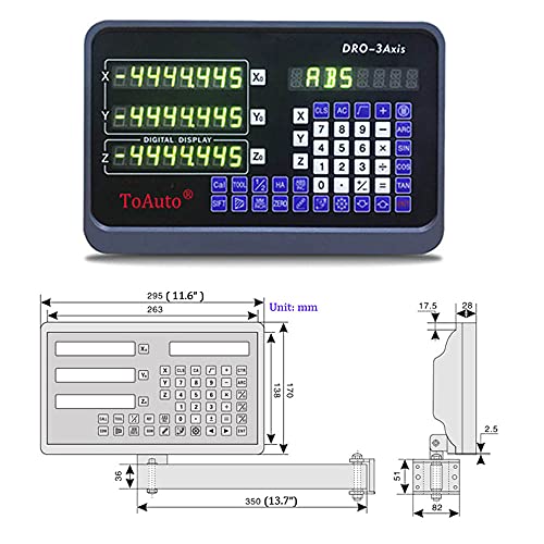 ToAuto 2 Axis Glass Scale DRO Kit