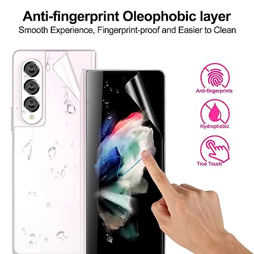 Image of Uyiton Premium 4-in-1 Screen Protector for Samsung Galaxy Z Fold 3 5G | HD Clear Screen Guard Set with Front Screen, Back Panel, Inner Fold Display & Hinge Protector | Bubble-Free Easy Installation | 3 Months Warranty