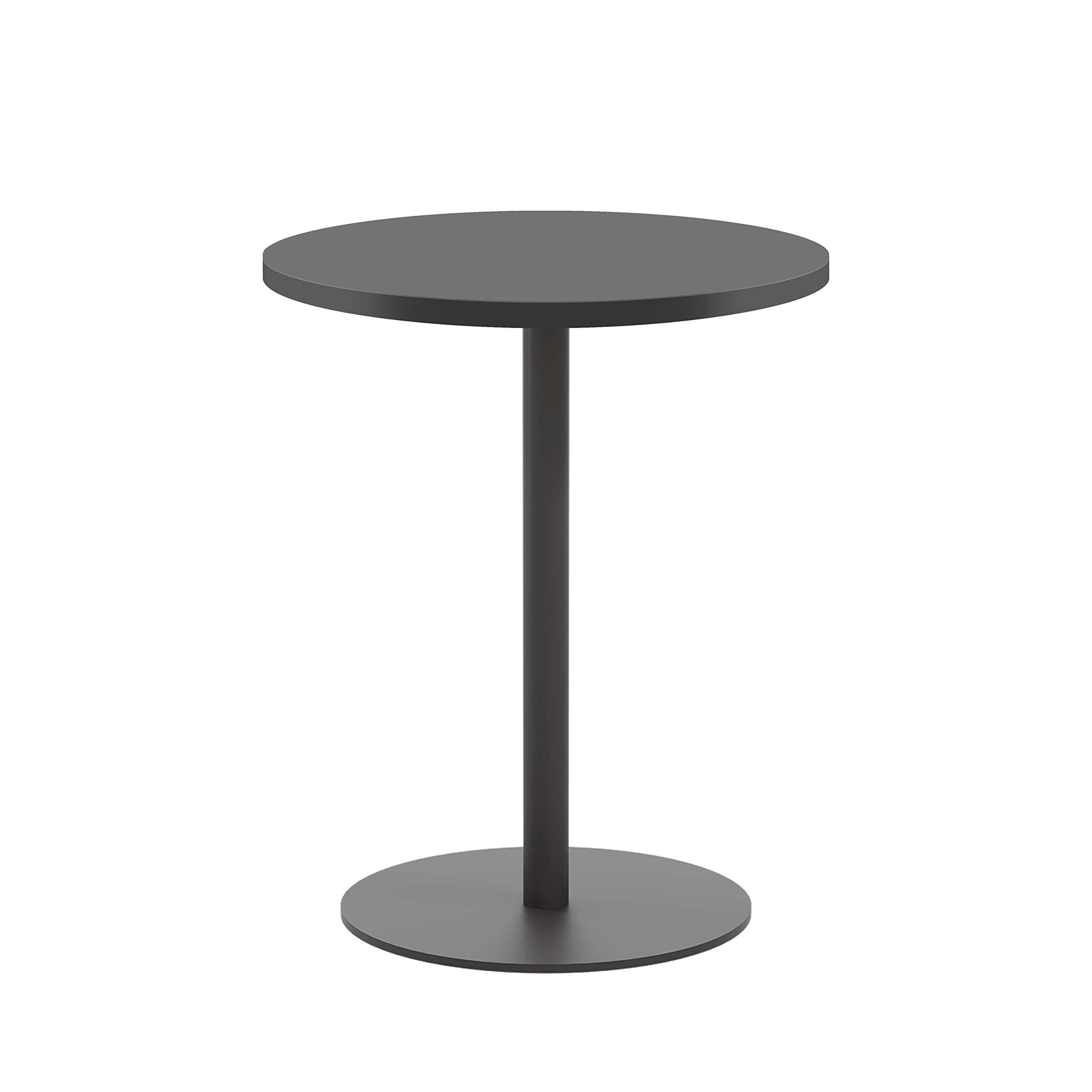 Office Hippo Circular Office Table, Sturdy & Robust Mid-Height Table Desk, Circular Work Table For Home Office, Versatile Desk Table For Canteen, Reception Area, 5 Year Guarantee - Black / Black