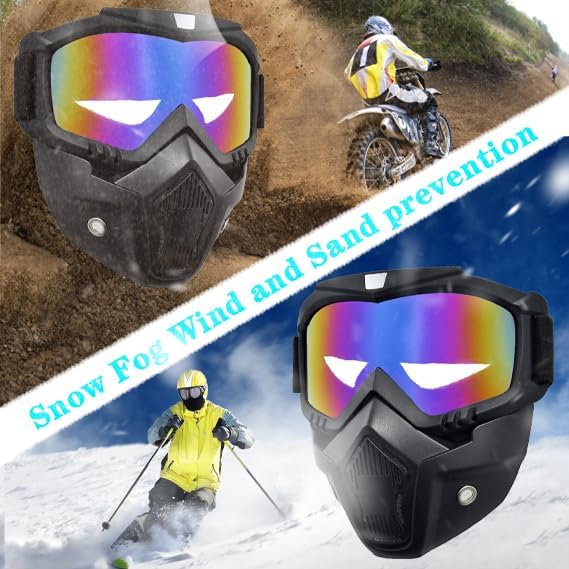 Miniatura 3 de Máscara de paintball anti niebla, máscara de Airsoft para cara completa, máscara táctica, gafas de casco de motocicleta con máscara facial extraíble