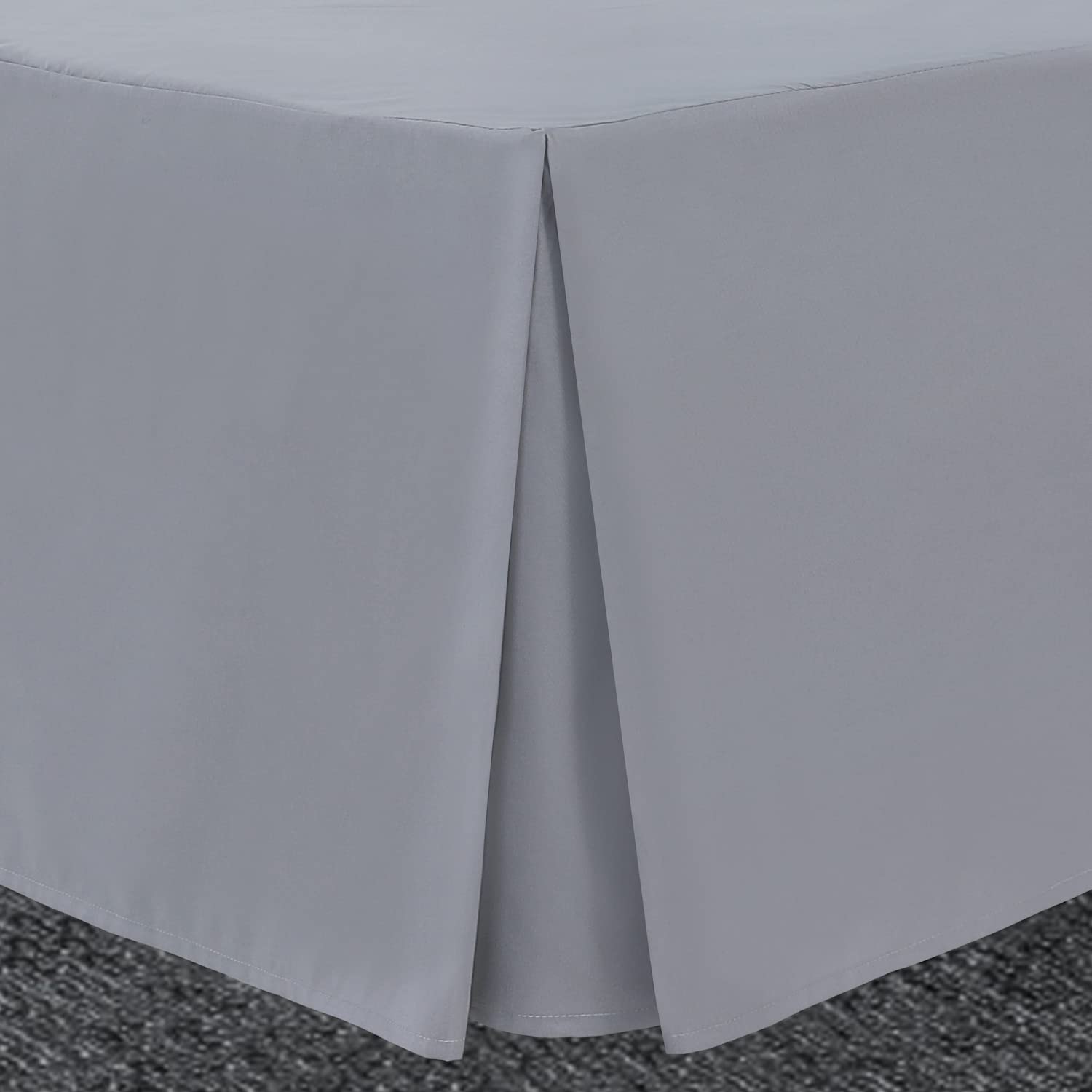 Bronwen Mathew Grey Box Pleated Base Valance Double Bed Skirt Valance Sheets, Microfibre Soft Brushed Easy Care Non Iron (Double, Grey)