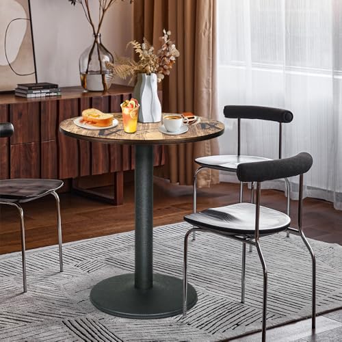LANTUS Table de Bar Ronde, Table à Manger, carrée, Style Industriel, Planche de Bois + Pieds en Fer, Charge maximale 125KG, 60 * 60 * 72cm (A)