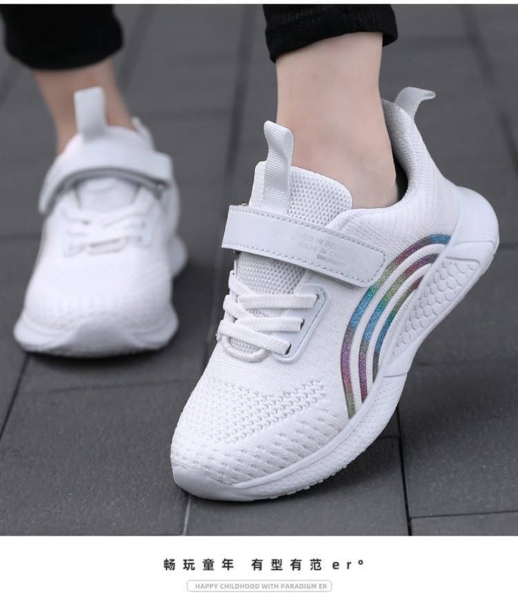 Kids Sneakers Girls Tennis Shoes for Running Athletic Walking Gym Sports Lightweight Breathable3
