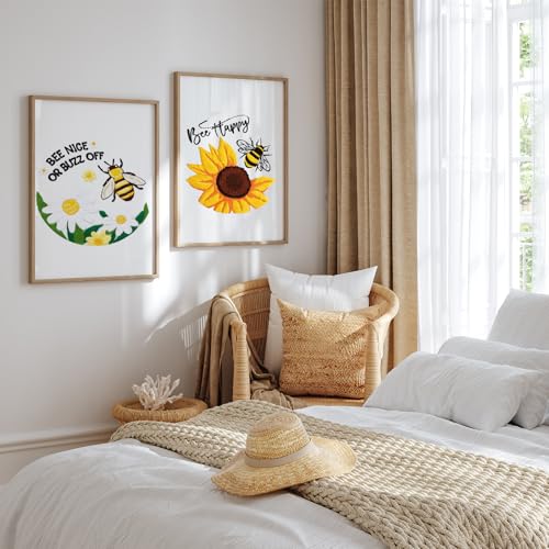 Image of Louise Maelys Bee Embroidery Kit Funny Daisy Quote DIY Craft | Create Thoughtful Gifts with Cross Stitch Kits and Needlepoint Kit for Beginners, Perfect for Creative Hobbies and Home Decor