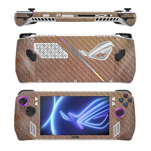 Image of MightySkins Carbon Fiber Skin Compatible with Asus ROG Ally - Brown Pleather | Protective, Durable Textured Carbon Fiber Finish | Easy to Apply