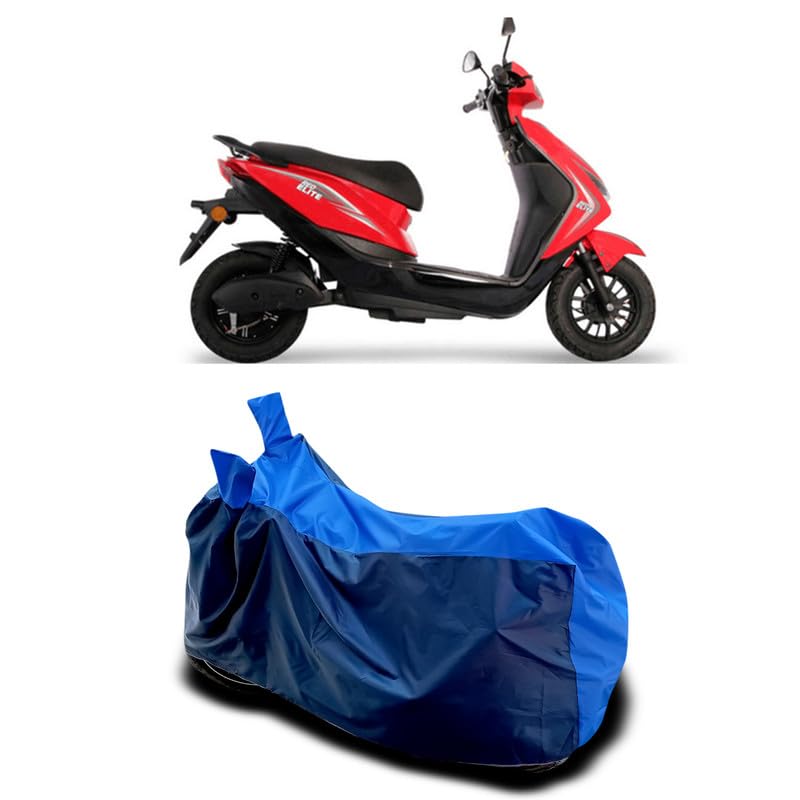 Image of DUFFEL-Two Wheeler Bike Body Cover Compatible for Ampere REO Elite Bs6 Heat Protectio /UV-Rays /Birds Dropping /DustProof /Waterproof All Variants [Nevay Blue]