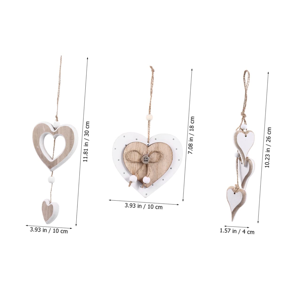 Abaodam 9stücke Holz Herz Für Dekoration Kreative Wohnaccessoires Hängende Ornamente Für Hochzeitsdeko Und Bastelprojekte Handgemachte Holzstücke Für Besondere Anlässe