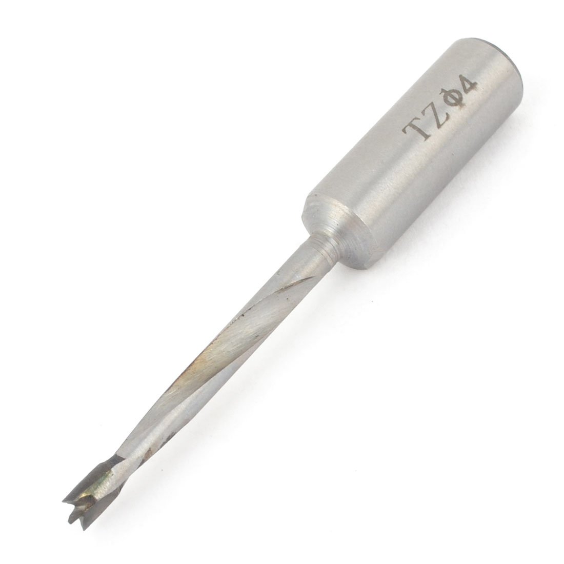 Aexit Silver Tone Wood Drill Bits Woodworking Carbide Tipped Brad Point Straight Shank Boring Drill Bit Tool 4mm Brad-Point Drill Bits x 68mm