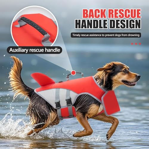 Gilet de sauvetage pour chien avec poignée pour éviter la fatigue en rivière et mer