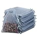 Kslong 100PCS Small Mesh Bags Drawstring 3x4,Sheer Organza Bags Drawstring for Jewelry, Mesh Party Wedding Favor Bags for Small Business,Candy,Bracelet Packaging,Empty Sachet Bags (Grey)