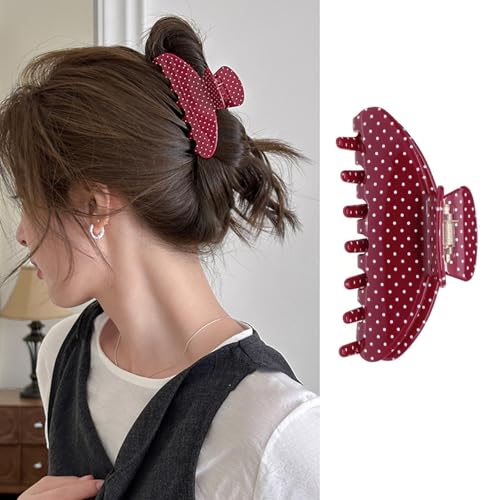 Pinza de cabello acrílica con diseño de lunares miniatura 1
