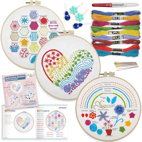 Image of CRAFTILOO Embroidery Kit for Beginners Cross Stitch Kits for Beginners Needlepoint Kits for Adults Embroidery Kits for Adults Cross Stitch kit Heart