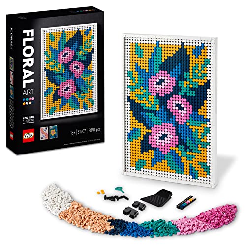 LEGO 31207 Art Arte Floral, 3en1, Cuadros de Flores, Decoración para Casa, Actividades y Manualidades Creativas, Regalo para Padres y Madres