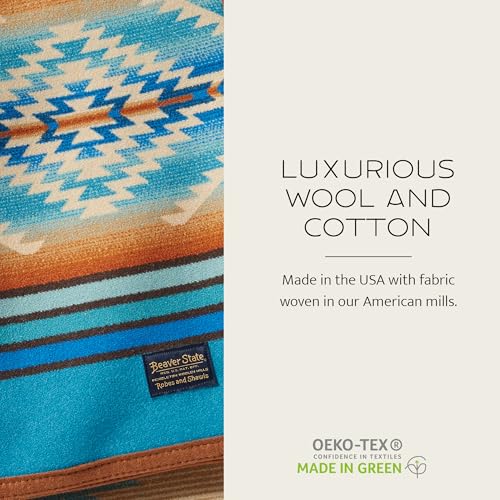 Image of Pendleton Jacquard Unnapped Blanket, Wool Cotton Blend, Reversible, 64 x 80
