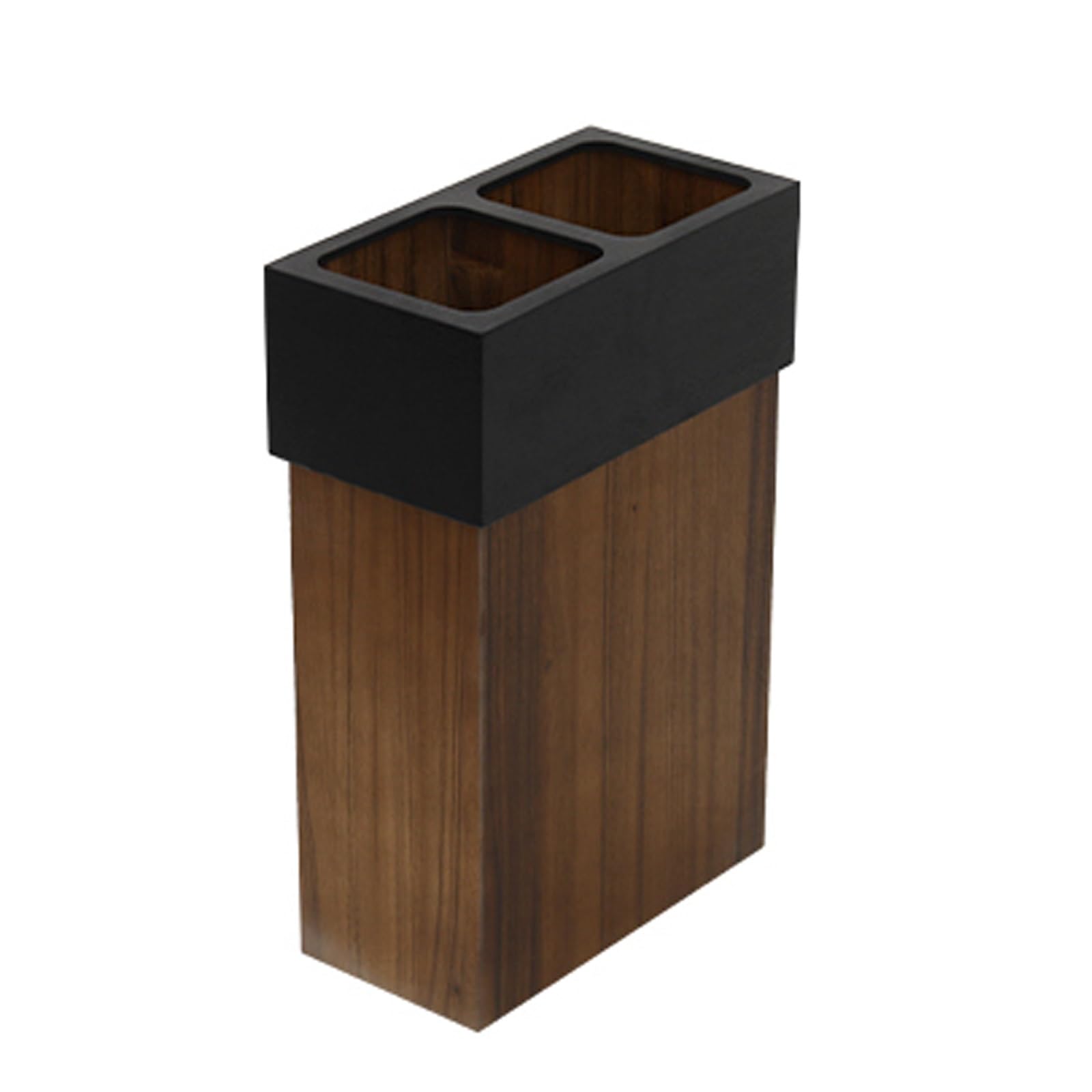 GYRAZXS Walnut Umbrella Stand - Freestanding Wooden Umbrella Holder for Entryway, Square Rack Organizer for Canes & Walking Sticks with Detachable Drip Tray