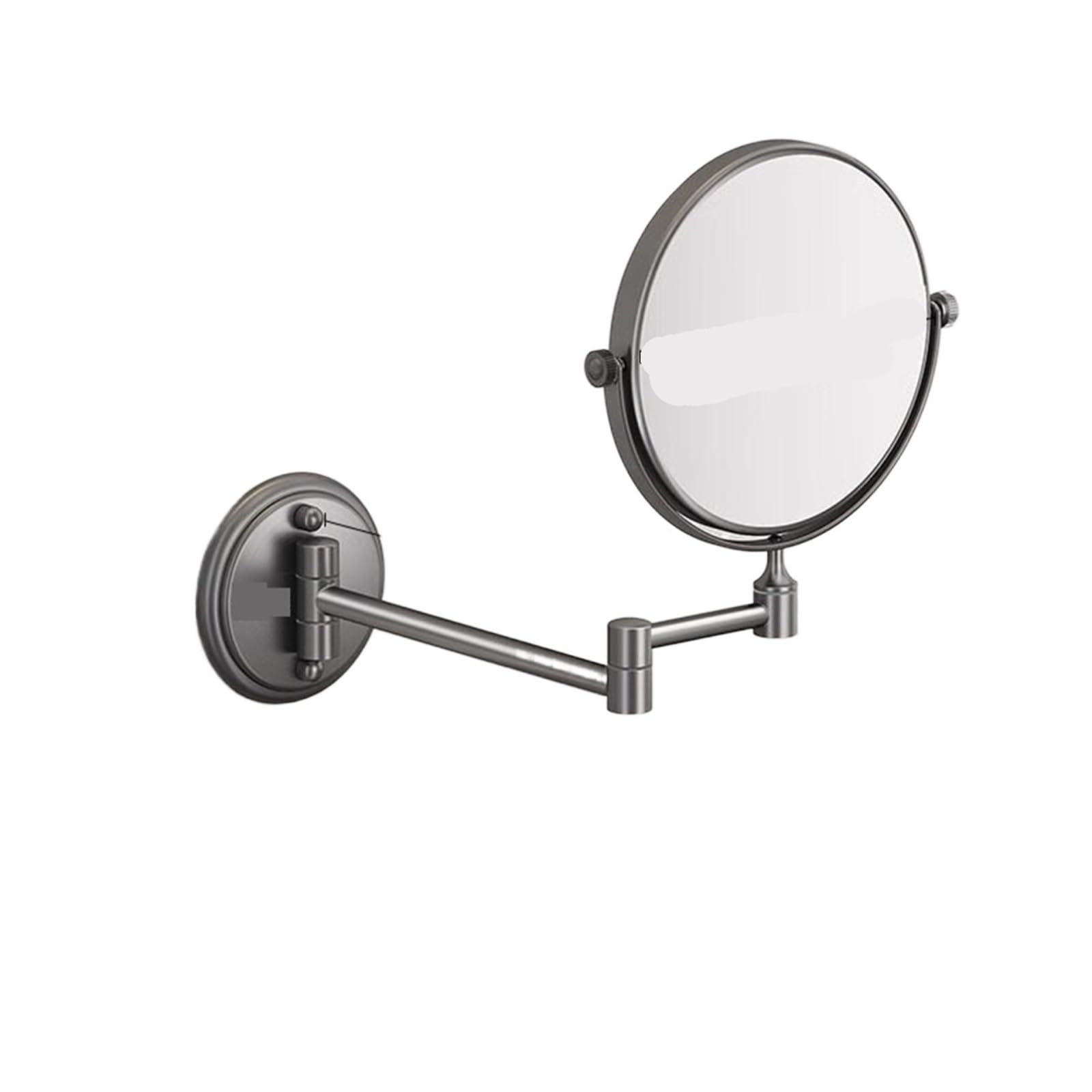 KTMBOHU No Punching Bathroom Makeup Mirror Bathroom Magnifying Mirror Telescopic Folding Rotating Wall-mounted Beauty Mirror(6寸灰色圆底)