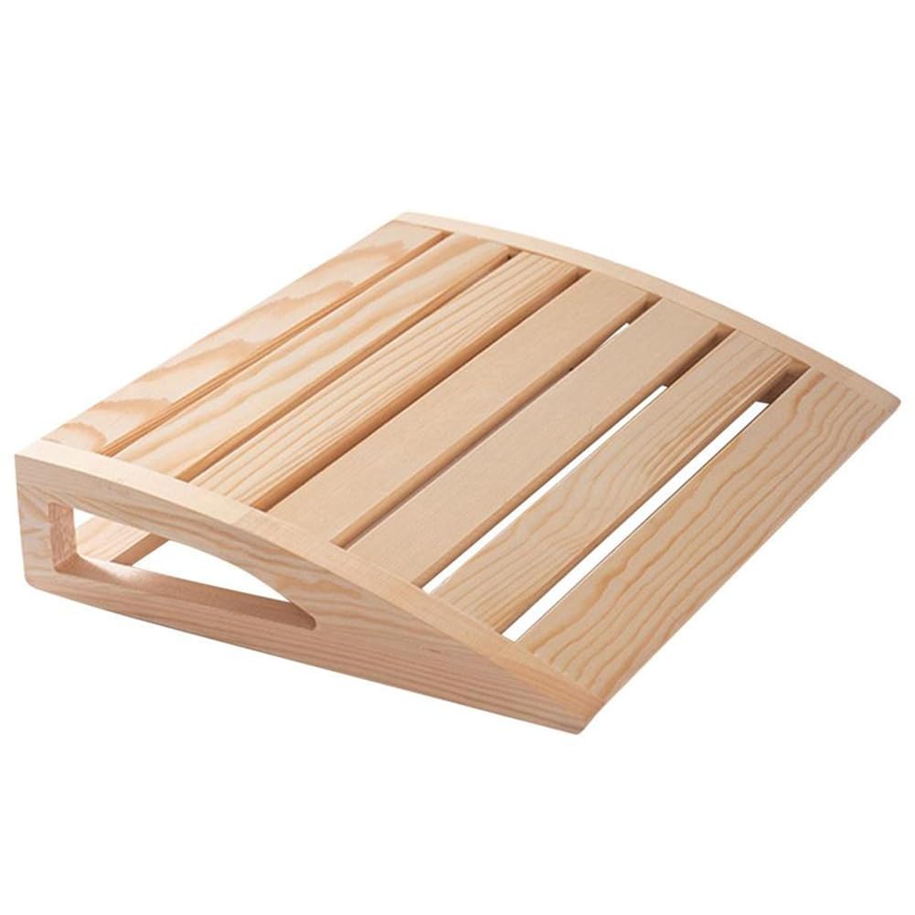 UDSKNV[KSL For Steam Room and Home Spa Compatible Ergonomic Wooden Sauna Headrest Pillow for Enhanced Comfort
