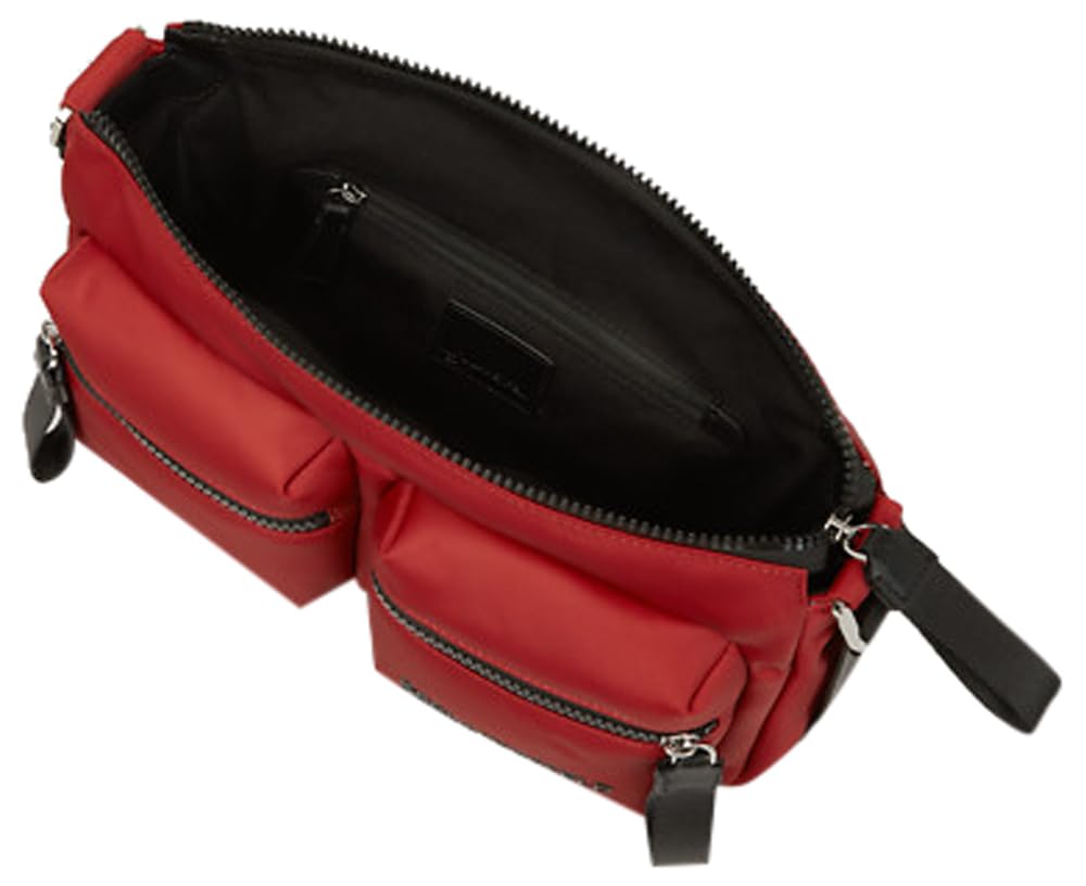 KARL LAGERFELD JEANS Mujer Essential Nylon Crossbody Rojo pompeyano One size