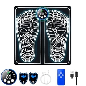 ZQQO EMS Foot Massager - Electric Foot Massagers for Pain and Circulation with 8 Modes & 29 Intensities, Feet Massager Machine for Plantar Fasciitis with 2 Pulse Patch as Gifts for Men & Women