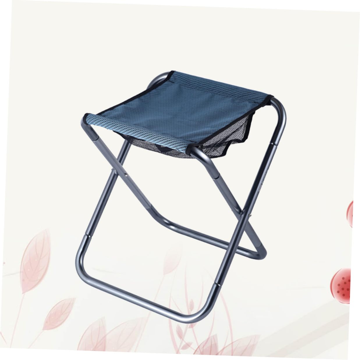 Sgabello Pieghevole Portatile in Lega di Alluminio Blu, Sgabello da Pesca Resistente e Leggero per Spiaggia e Campeggio