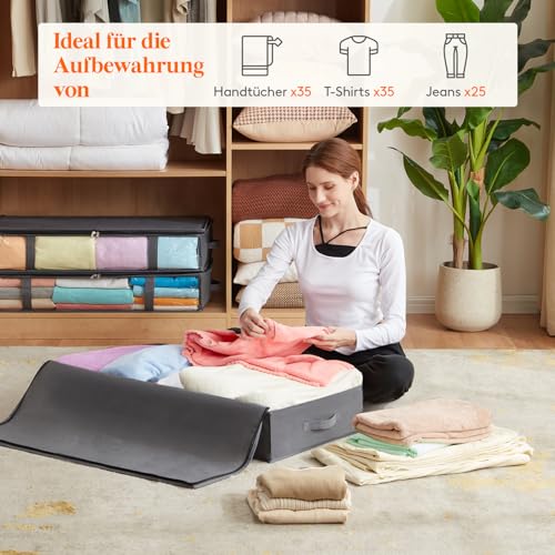 Lifewit 3 Stück 75L Unterbett Aufbewahrungsbox, Faltbare Unterbettkommode – Ansicht 4