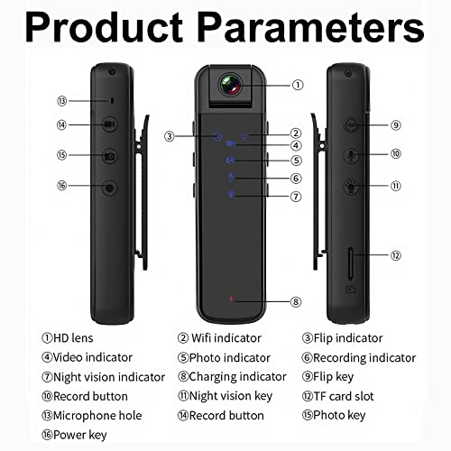 SRIKEKL 1080P Body Camera with Audio and Video, Support 5-6 Hours Recording - Image 4