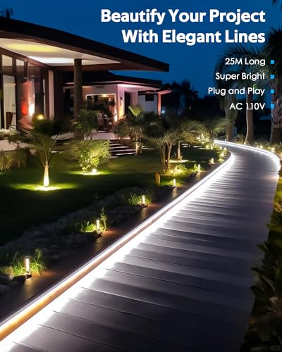 Tira de Luces LED Blanco Día 16.4FT Flexible Neon Para Interior y Exterior miniatura 6