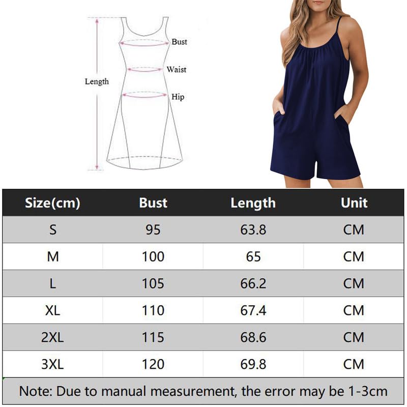 Haibang Salopette Donna Estiva Tute Corte Donna Senza Manica Allentata Casual Jumpsuit con Tasche Sexy Playsuit Morbida Monopezzi e Tutine Elegante Overall Romper Pantaloncini Spiaggia Vacanza Outfit