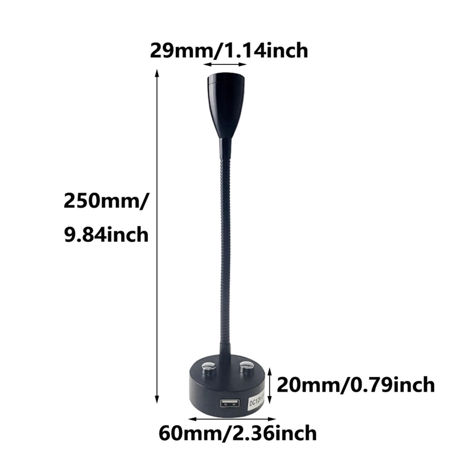 1 Luce Di Lettura A LED Dimmerabile Bianco Caldo/bianco 12-24 V 3 W Ricarica USB For Camper, Roulotte, Furgone, A Vela Con Collo D'oca Flessibile Illuminazione Led Brillante(White Light (6000k))
