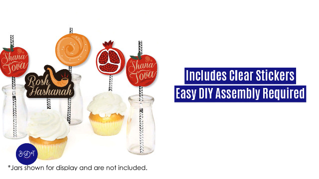 Big Dot of Happiness Rosh Hashanah set de 24 pitillos decorativos miniatura 2