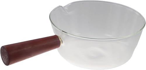 Miniatura 3 de Leadigol Olla de leche de vidrio transparente Olla de gachas de avena con mango de madera Utensilios de cocina Fideos Restaurante Accesorios de
