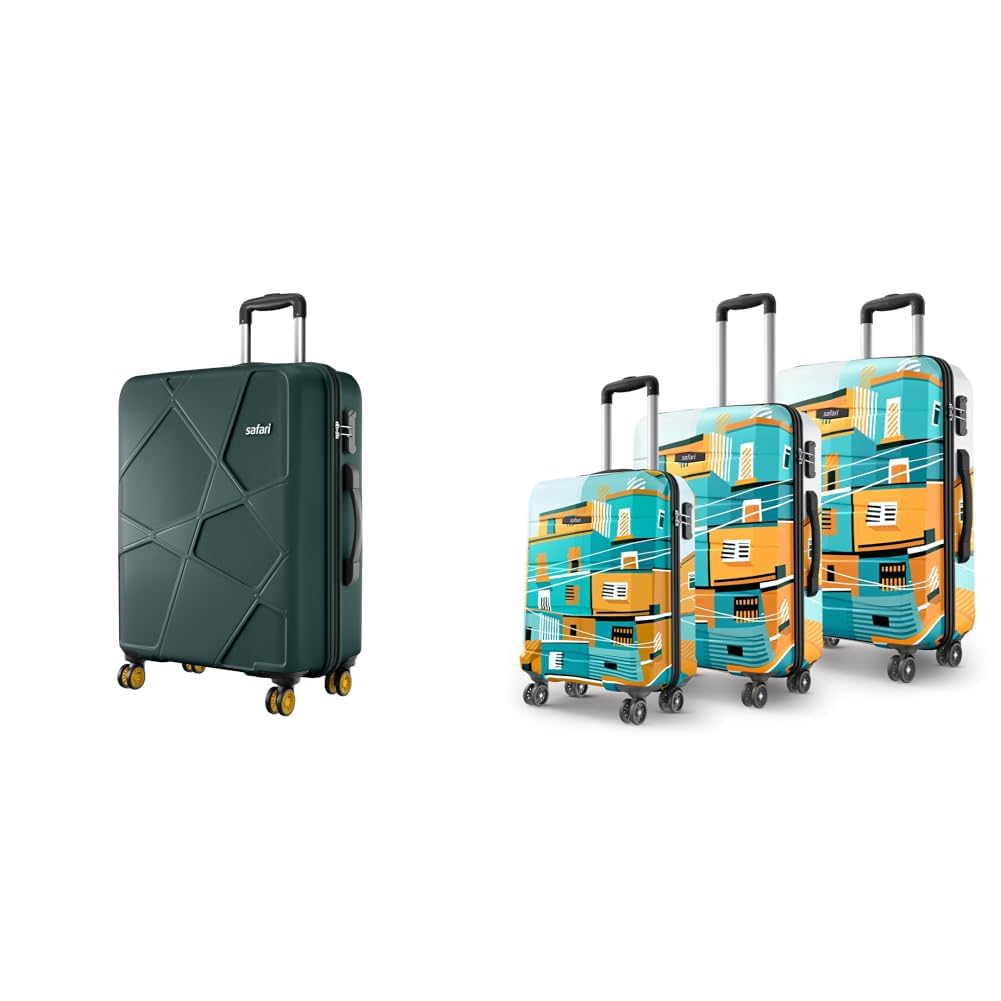 safari Pentagon Pro Check-in Trolley Bag, Hard Case Polypropylene, 360º Wheeling Luggage with 8 + Oasis 55, 65 & 77 Cms Polycarbonate Trolley Bag, Printed Cabin 8 Wheels Spinner Travelling-picture-37