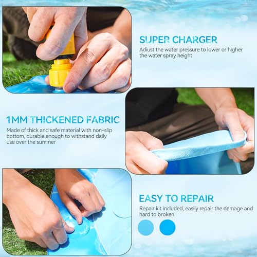 ALL FOR PAWS Hundespielmatte mit Sprinkler 150CM – Sprinklermatte & Kühlende Wassermatte für Hunde, Rutschfester Hunde-Pool für Sommer