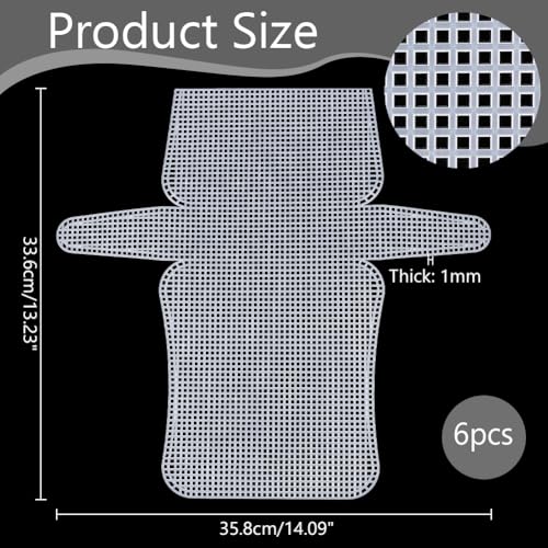 Image of NBEADS 6Pcs DIY Plastic Mesh Canvas Sheets, Craft Needlepoint Plastic Sheets Embroidery Canvas Sheets for DIY Crochet Bag Making Embroidery Acrylic Yarn Crafting Knit Projects, 13x14 Inch