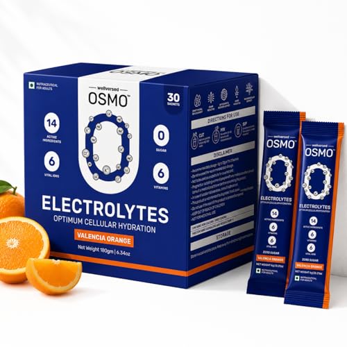 Image of Wellcore OSMO Electrolytes Sachets (30 Servings, Valencia Orange) Rapid Hydration & Cramp Relief | Zero Sugar Electrolyte