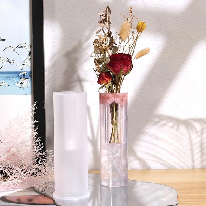 Miniatura 2 de Florero Moldes de silicona Cilindro de resina epoxi Moldes de arcilla de hormigón Florero Florero de yeso Moldes de cemento Moldes de portavelas