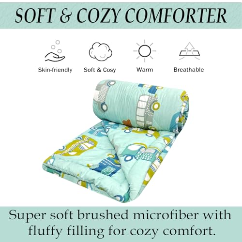 Image of MORADO Glace Cotton AC Comforter /Blanket /Quilt for Double Bed | Ultra Soft & Lightweight | All Season Reversible Comforter | Cozy Bedding for Home & Hotel | Size 90x100 Inches,Bus & Multi,Double