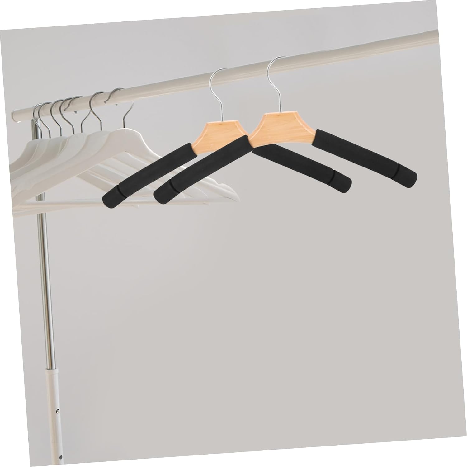 5Pcs Wooden Hangers with Sponge Padding Non Slip Design for Shirts Suits Jackets and Dresses Sturdy and Lightweight Clothes Hangers for Optimal Wardrobe Organization