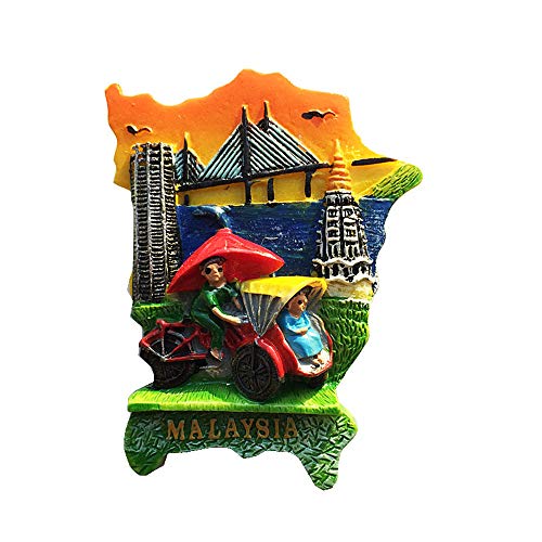 Malaisie Aimant de réfrigérateur 3D Souvenir de Voyage Cadeau de décoration de la Maison Cuisine Sticker magnétique Malaisie Réfrigérateur Magnet Collection
