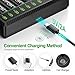 HiQuick 8 Bay AA AAA Battery Charger, High Speed Charging Battery Charger for 1.2V Ni-MH/Ni-CD Rechargeable Batteries (The Type-C Cable Included)