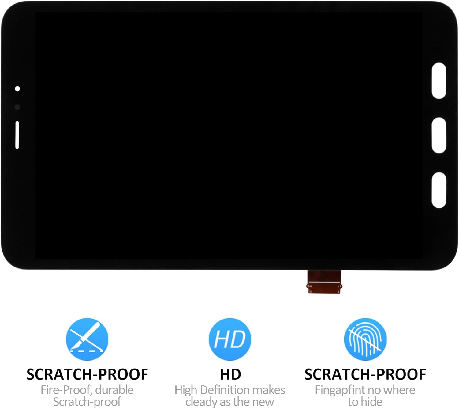 A-MIND Original OEM for Samsung Galaxy Tab Active 3 T575 T577 (Not fit for SM-T570) LCD Display Screen Replacement 8.0" 2020 Screen Digitizer Assembly Repair Kit with Tools(Black)